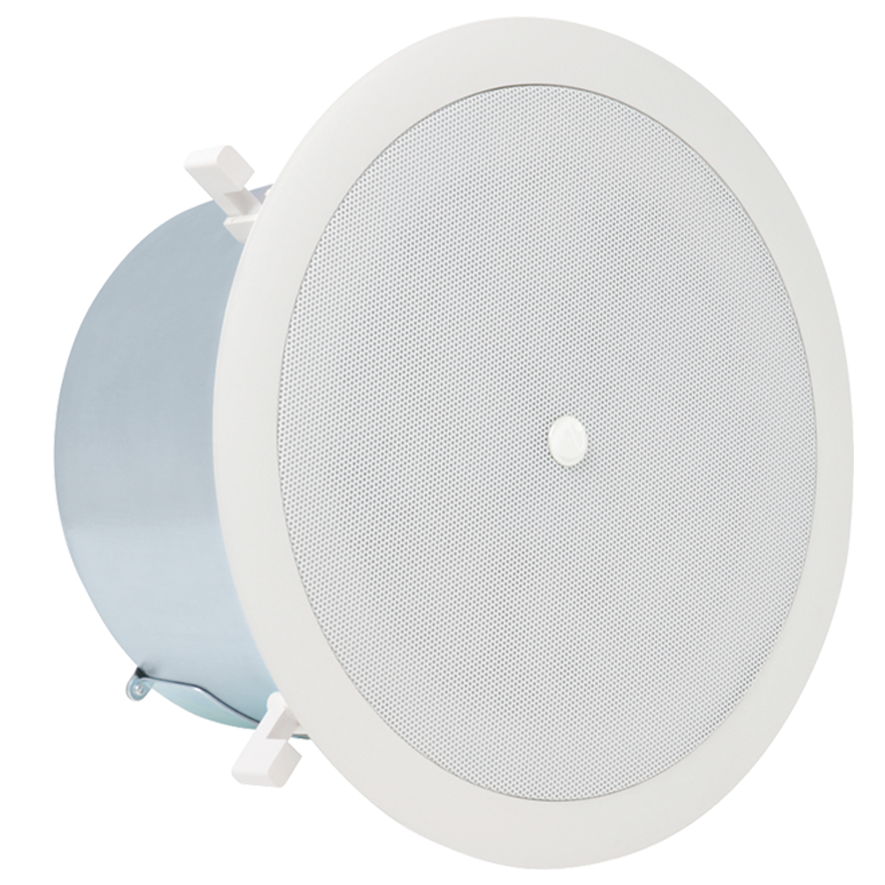 EN54-24 32-Watt 70/100V certified coaxial in-ceiling speaker with ported enclosure